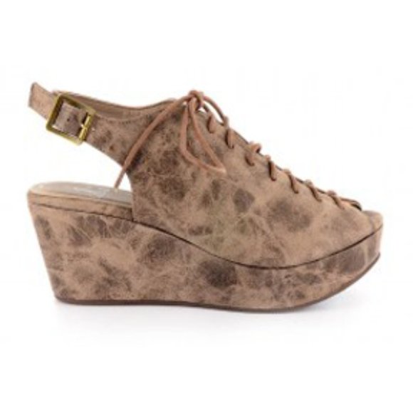 Corky's Distressed Brown Wedge Sandal - Picture 3 of 5